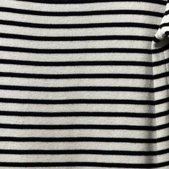 LL Bean women’s size XL black striped long sleeve pima cotton blend sweater - Picture 2 of 8